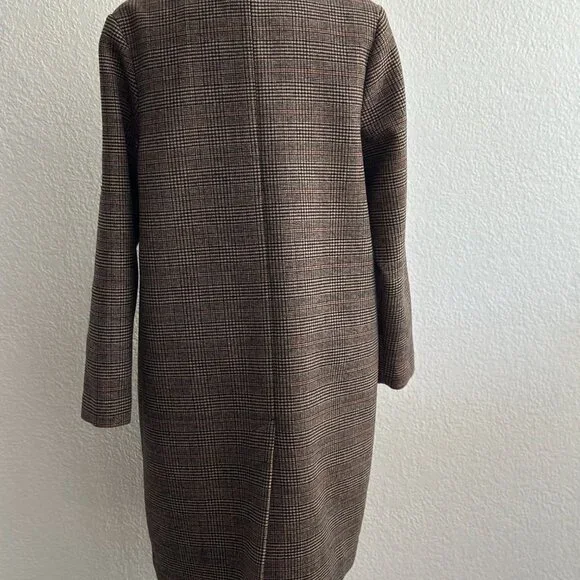 Abercrombie & Fitch Plaid Wool Blend Coat Size Large - Picture 5 of 7